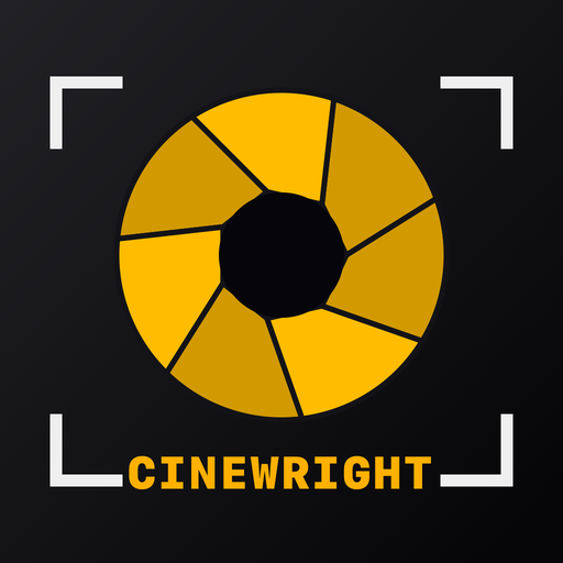The Cinewright icon: an amber aperture inside white frame lines
